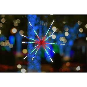 22 in. Sparkler LED Multi-Color Garden Light with Hanging Hooks Plus Ground Stakes Plus Remote Control