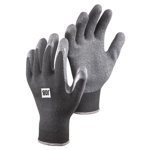 Hestra JOB Brom Size 8 Medium Tear Resistant Heavy Duty Dipped Latex / Cotton Glove in Black