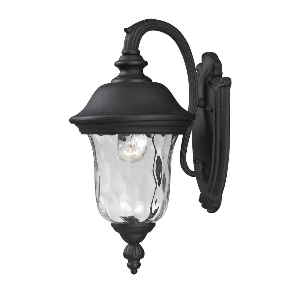 Armstrong Black Outdoor Hardwired Lantern Wall Sconce with No Bulbs Include