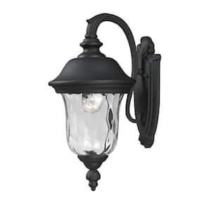 Armstrong Black Outdoor Hardwired Lantern Wall Sconce with No Bulbs Included