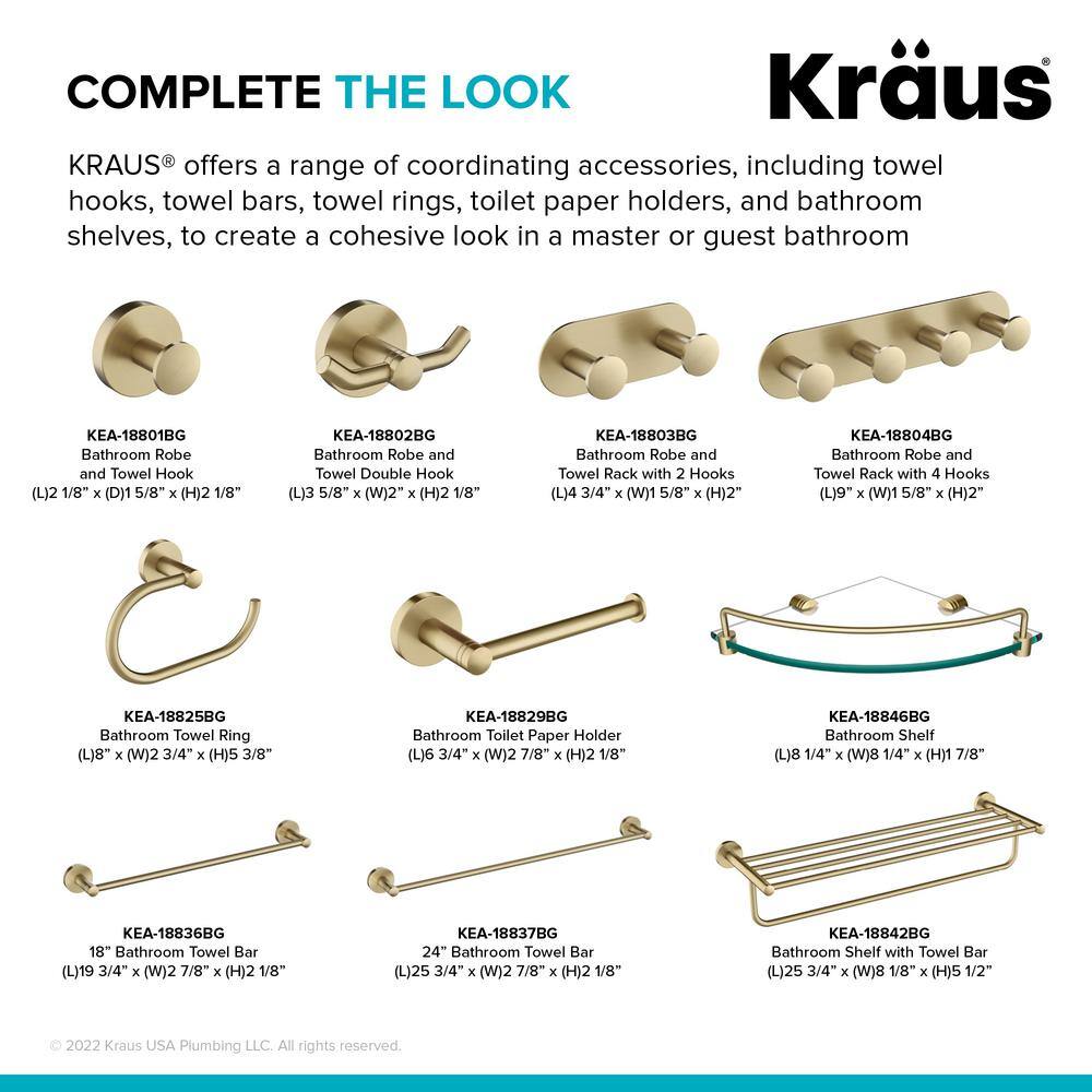 Elie 24-Inch Brushed Gold Wall Mounted Towel Bar