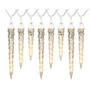 8 Light White Shooting Star Icicle Classic Light String Set