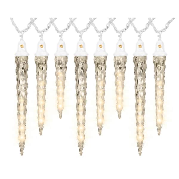 LightShow 8 Light White Shooting Star Icicle Classic Light String Set