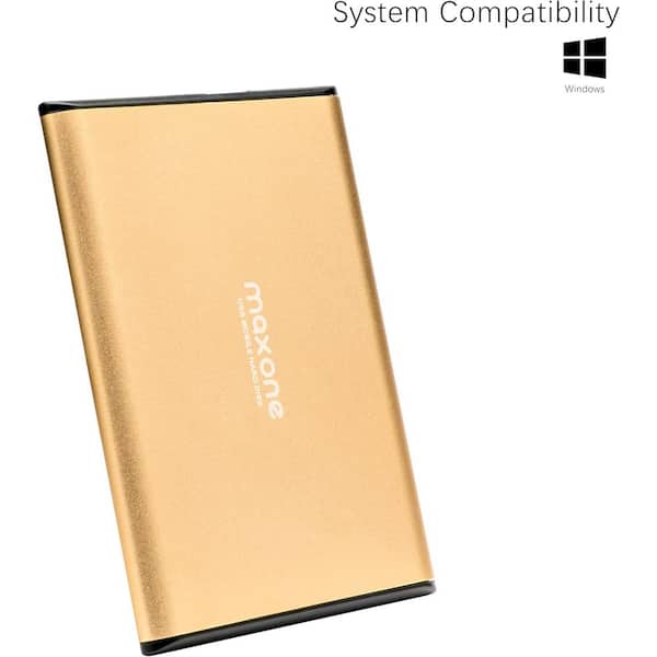 EKIEUDL - 500GB Ultra Slim Portable External Hard Drive 2.5" HDD-USB 3.0, Ultra-Fast Data Transfers for PC  and  Laptop, Gold