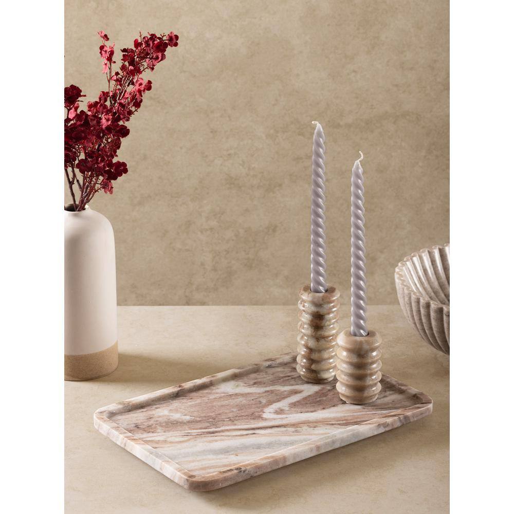 Clover Beige and White Marble Decorative Tray