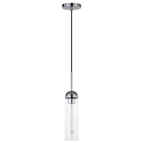 Polished Nickel Steel Pendant Lighting with Glass Shades 