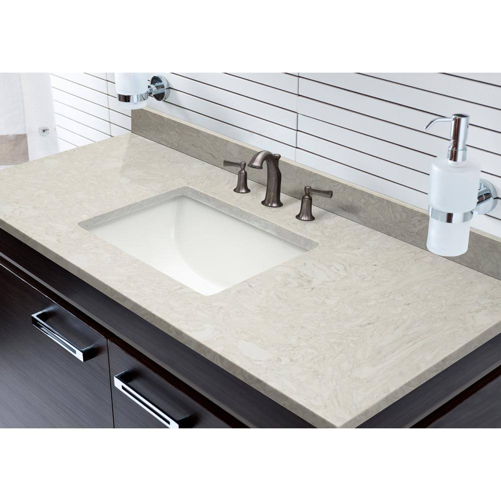 49 in. Drifting Fog Marble Vanity Top with White Undermount Sink