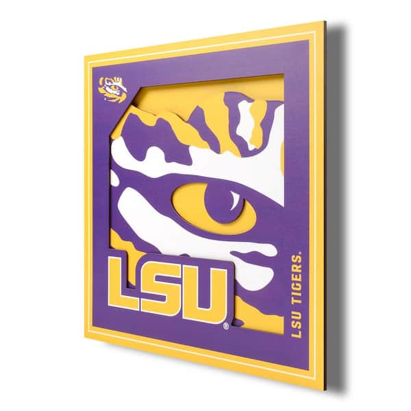 YouTheFan NCAA LSU Tigers 3D Logo Series Wall Art - 12x12