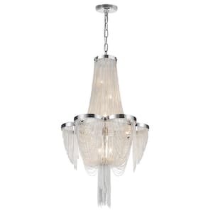 Taylor 7 Light Down Chandelier With Chrome Finish