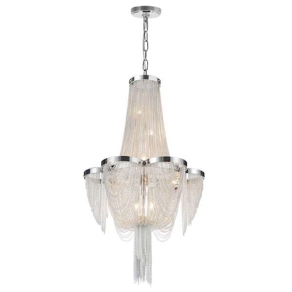 CWI Lighting Taylor 7 Light Down Chandelier With Chrome Finish