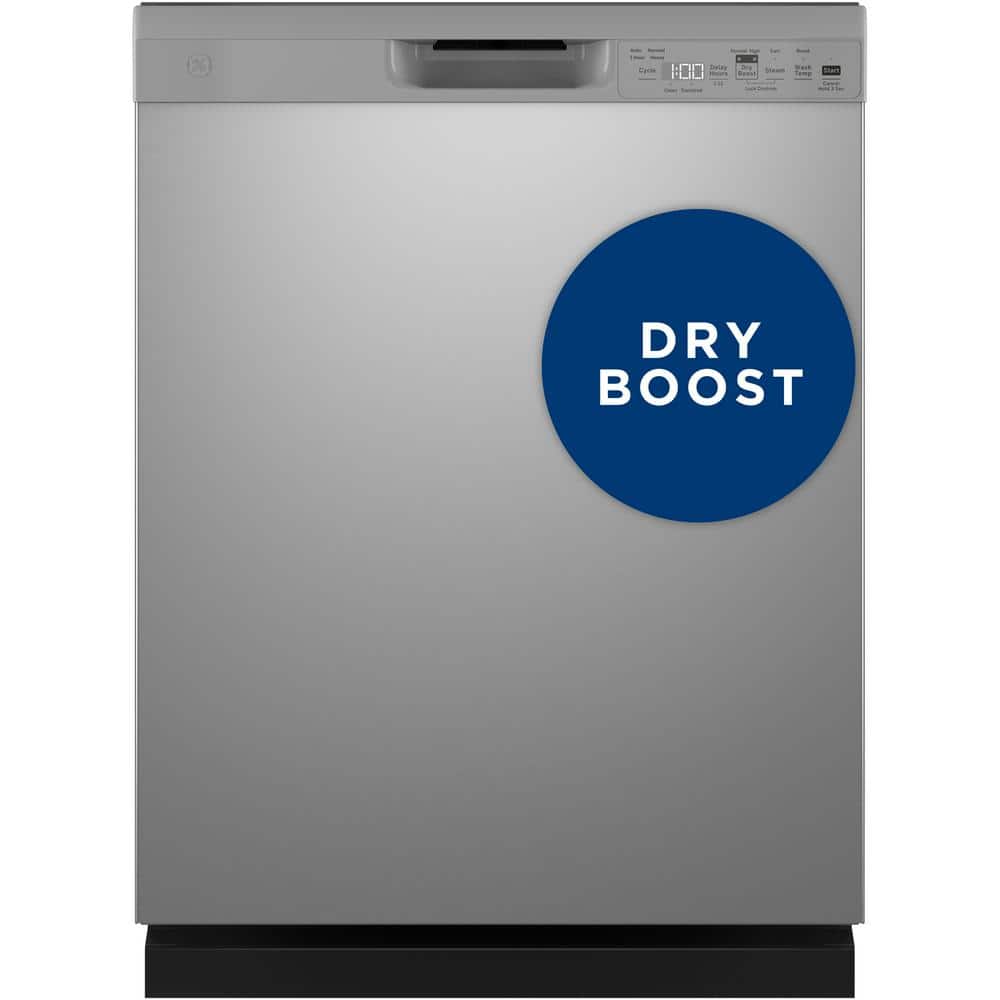 GE 24 in. Built-In Tall Tub Front Control Stainless Steel Dishwasher w/Sanitize, Dry Boost, 52 dBA, Silver
