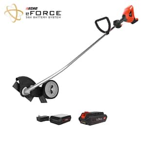 eFORCE 56-Volt Cordless Battery Powered Brushless Lawn Edger with 2.5Ah Battery and Top Mount Charger