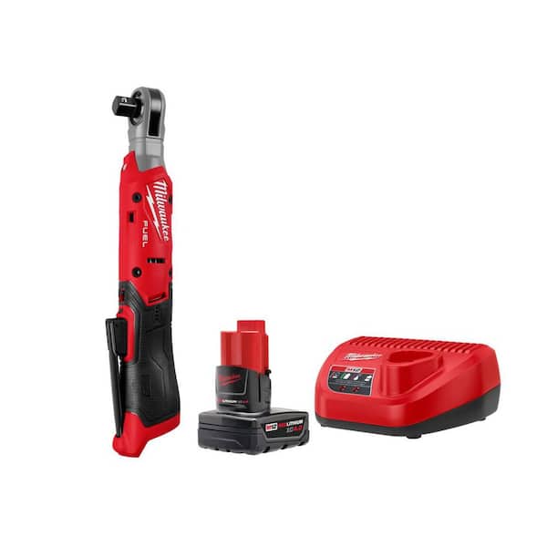 M12 FUEL 12V Lithium-Ion 1/2 in. Compact Cordless Ratchet, and 4. 0AH Starter Kit