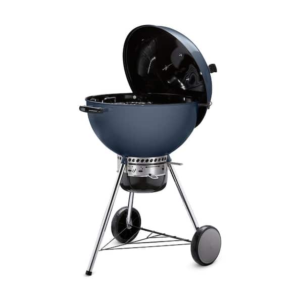 Master-Touch 22 in. Charcoal Grill in Slate Blue with Built-In Thermometer with Grill Cover