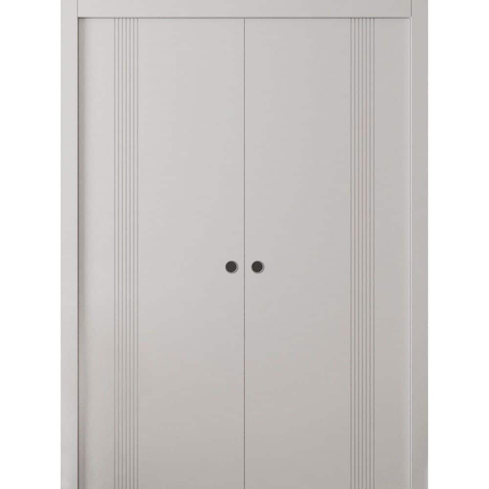 0112 36 in. x 84 in. Universal/Reversible Arctic White Color Solid Core Wood Sliding Door Kit with Quick Assemble Jamb price history on PriceWatchPro