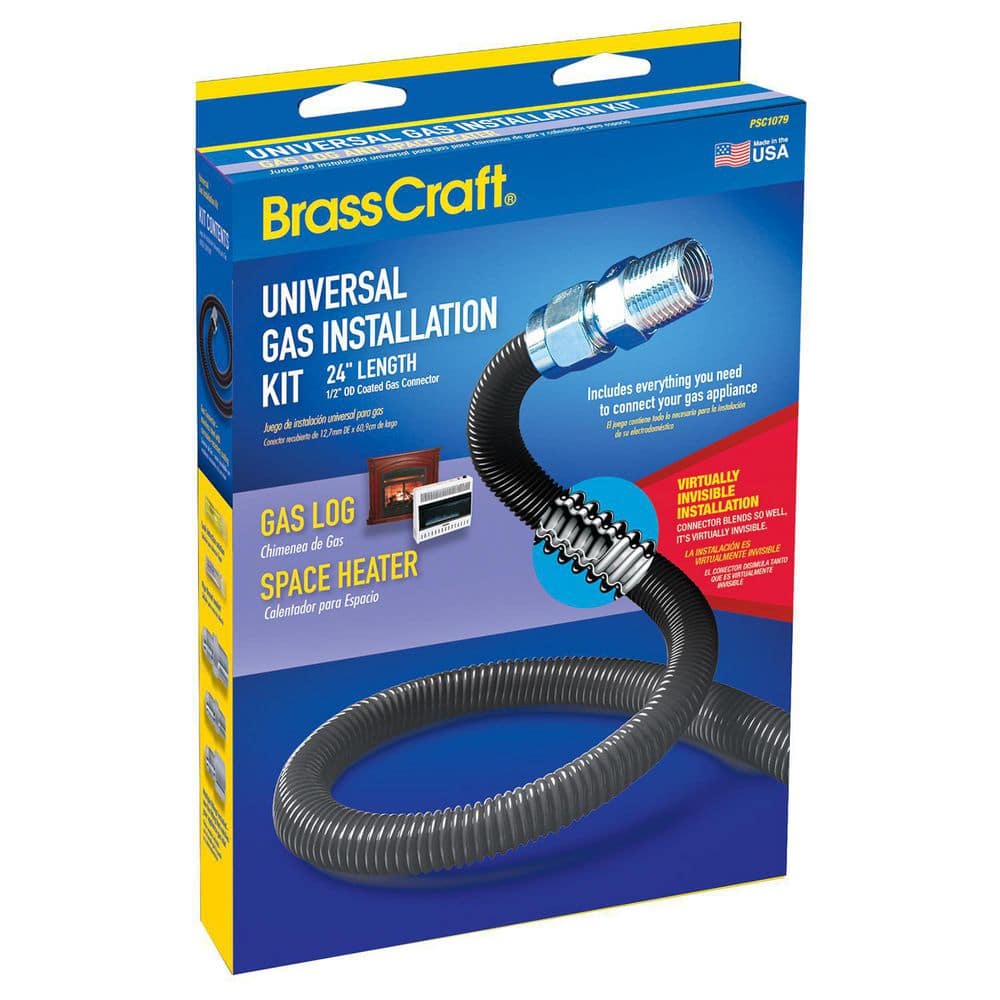 24" Black Stainless Steel Universal Gas Installation Kit