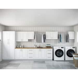 Greenwich Verona White Plywood Shaker Stock Ready to Assemble Kitchen-Laundry Cabinet Kit 24 in. W. x 84 in. x 216 in.
