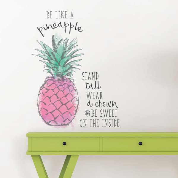 WallPops Pink Be Like a Pineapple Wall Quote