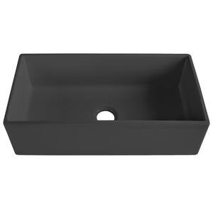 Bradstreet II Summer Night Matte Black Fireclay 36 in. Single Bowl Farmhouse Apron Kitchen Sink