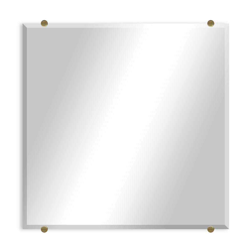 Modern Rustic (30in. W x 30in. H) Square Frameless Beveled Wall Mirror with