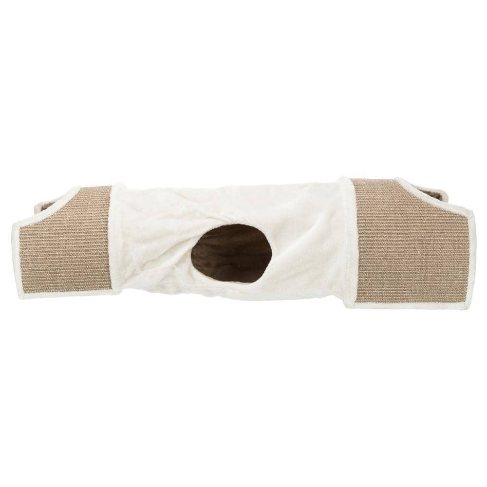 TRIXIE Cuddly Condos with Tunnel : Peek-a-Boo Holes : Sisal Scratching Surface : Light Brown