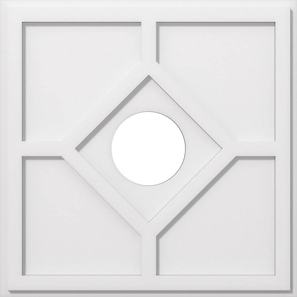 24" White PVC Contemporary Ceiling Medallion