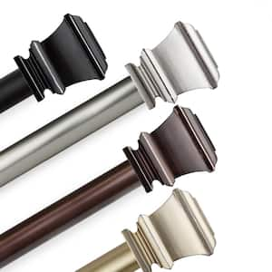 Adjustable 28-48 in. Single curtain rod 1 in. Dia in Bronze with Rochella Finials