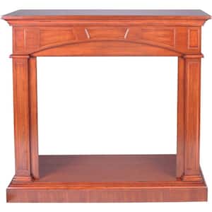 44.5 in. x 43 in. Vent-Free Mantel Fireplace in Heritage Cherry