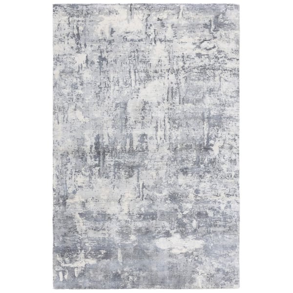 Mirage 6 ft. x 9 ft. Gray/Silver Distressed Marble Area Rug