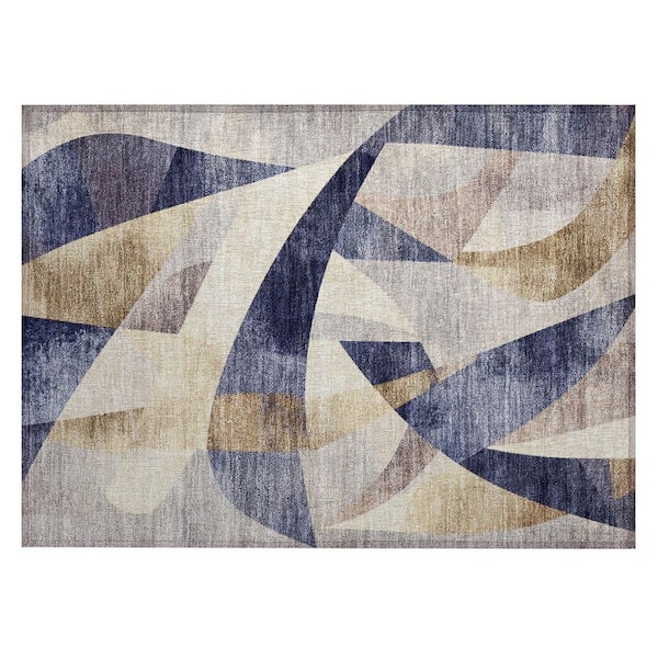 Chantille Machine Washable Indoor/Outdoor Abstract ACN1836 Navy 2 ft. x 3 ft. Accent Rug