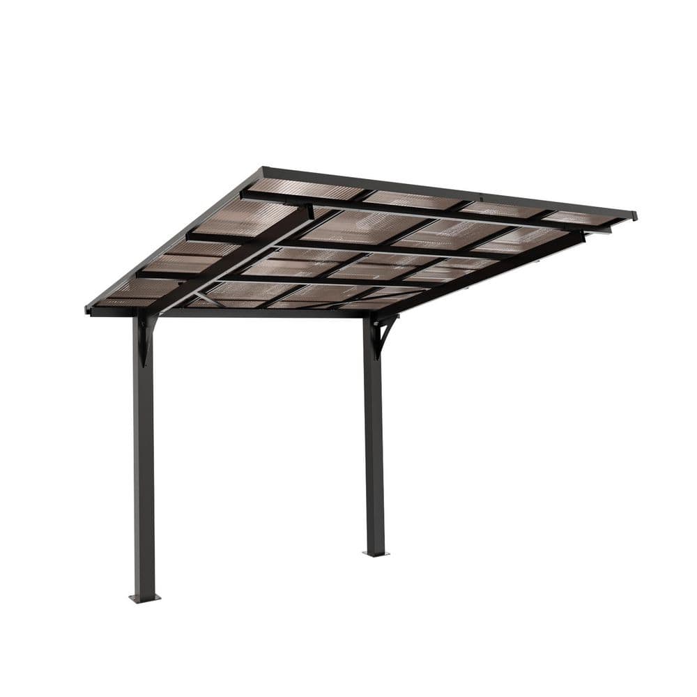 8x8ft Galvanized Steel Carport, Sloped PC Roof, Outdoor Awning Shelter for Patio, BBQ & Bike Storage price history on PriceWatchPro