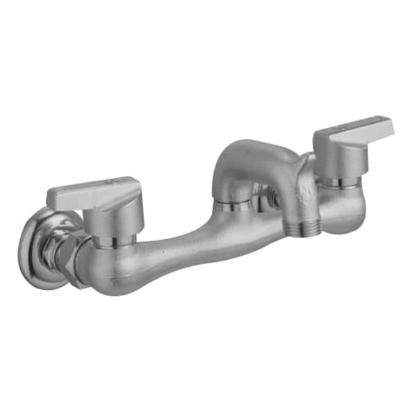 American Standard Heritage Exposed Yoke Wall Mount Utility Faucet With 3 Spout, Threaded Hose End, Rough Chrome