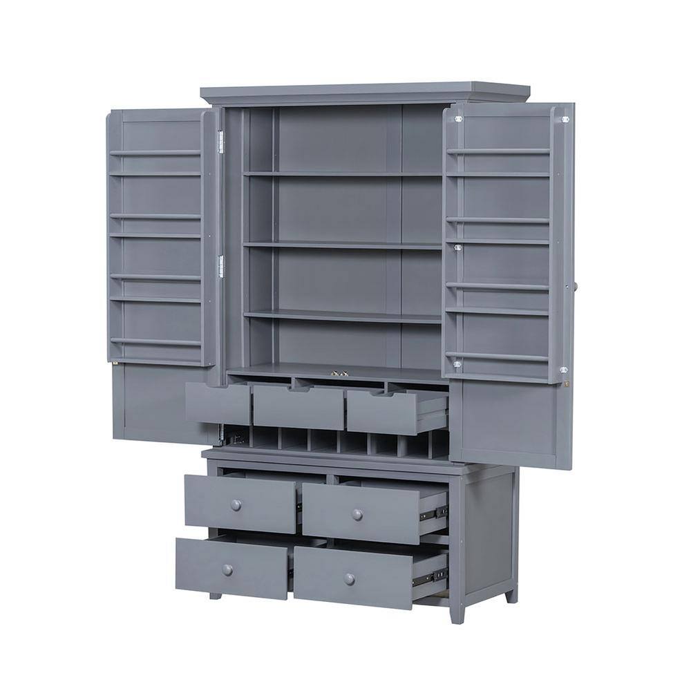 41.3 in. W x 18.7 in. D x 71.1 in. H Bathroom Gray Linen Cabinet price history on PriceWatchPro