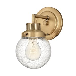 Poppy 5.25 in. 1-Light Heritage Brass Vanity Light