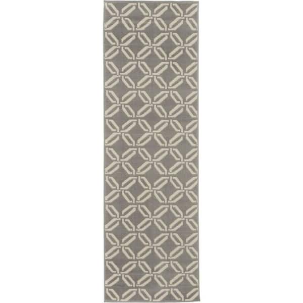 Jubilant Grey 2 ft. x 7 ft. Moroccan Farmhouse Kitchen Runner Area Rug
