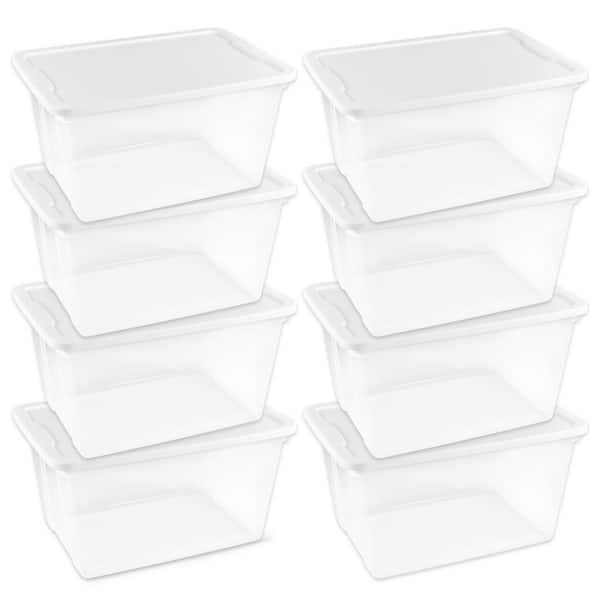 Homz Plastic Wicker Storage Boxes with Lid, Small 