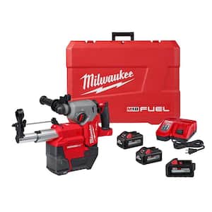 M18 FUEL 18V Lithium-Ion Brushless 1 in. Cordless SDS-Plus Rotary Hammer/Dust Extractor Kit, (3) 6.0 Ah Batteries