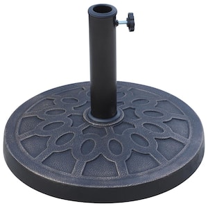 17.5 in., 28.6 lbs. Round Decorative Cast Stone Patio Umbrella Base with Decorative Stylish Design in Bronze