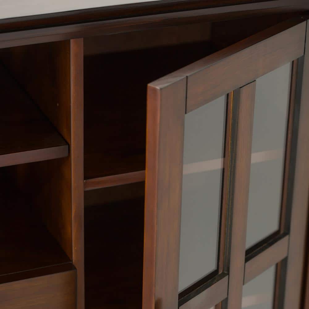 Russet Brown Medium Wood TV Media Console with Cabinet