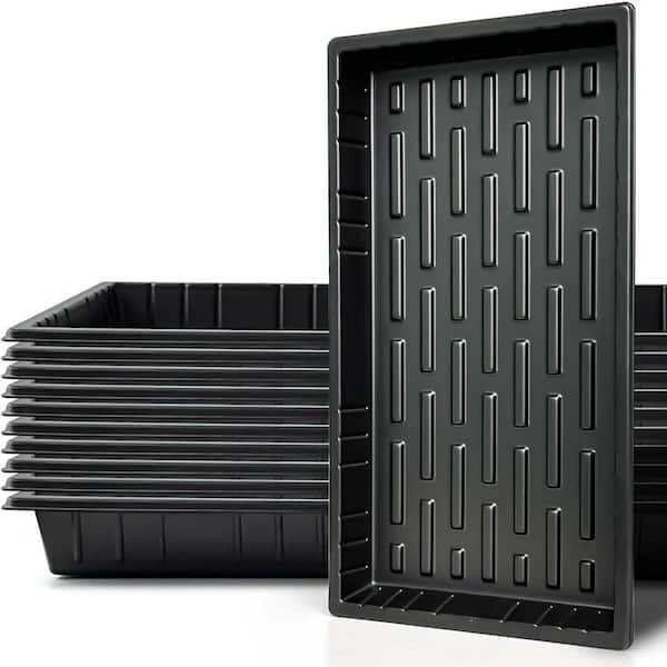 Heavy Duty Plant Nursery Seed Starter Trays for 72/128 Cell Plug Transplant Growing Microgreens Without Holes 10-Pack