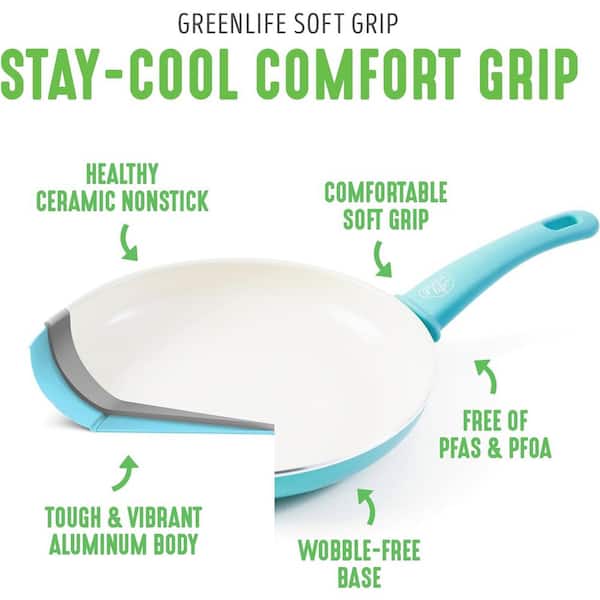  GreenLife Soft Grip Healthy Ceramic Nonstick 16 Piece Kitchen Cookware  Pots and Frying Sauce Saute Pans Set, PFAS-Free with Kitchen Utensils and  Lid, Dishwasher Safe, Periwinkle: Home & Kitchen