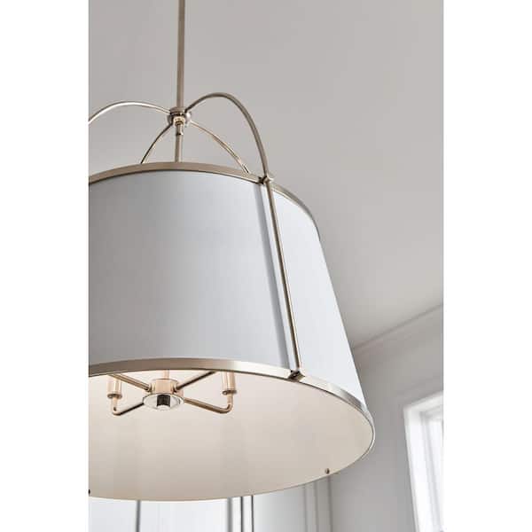 Clarke 1-Light Polished Nickel Shaded Mini Pendant