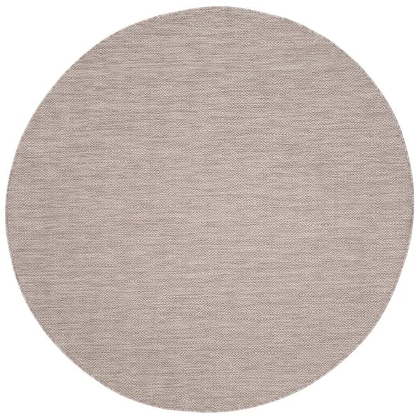 Courtyard Beige 7 ft. x 7 ft. Round Solid Indoor/Outdoor Patio  Area Rug