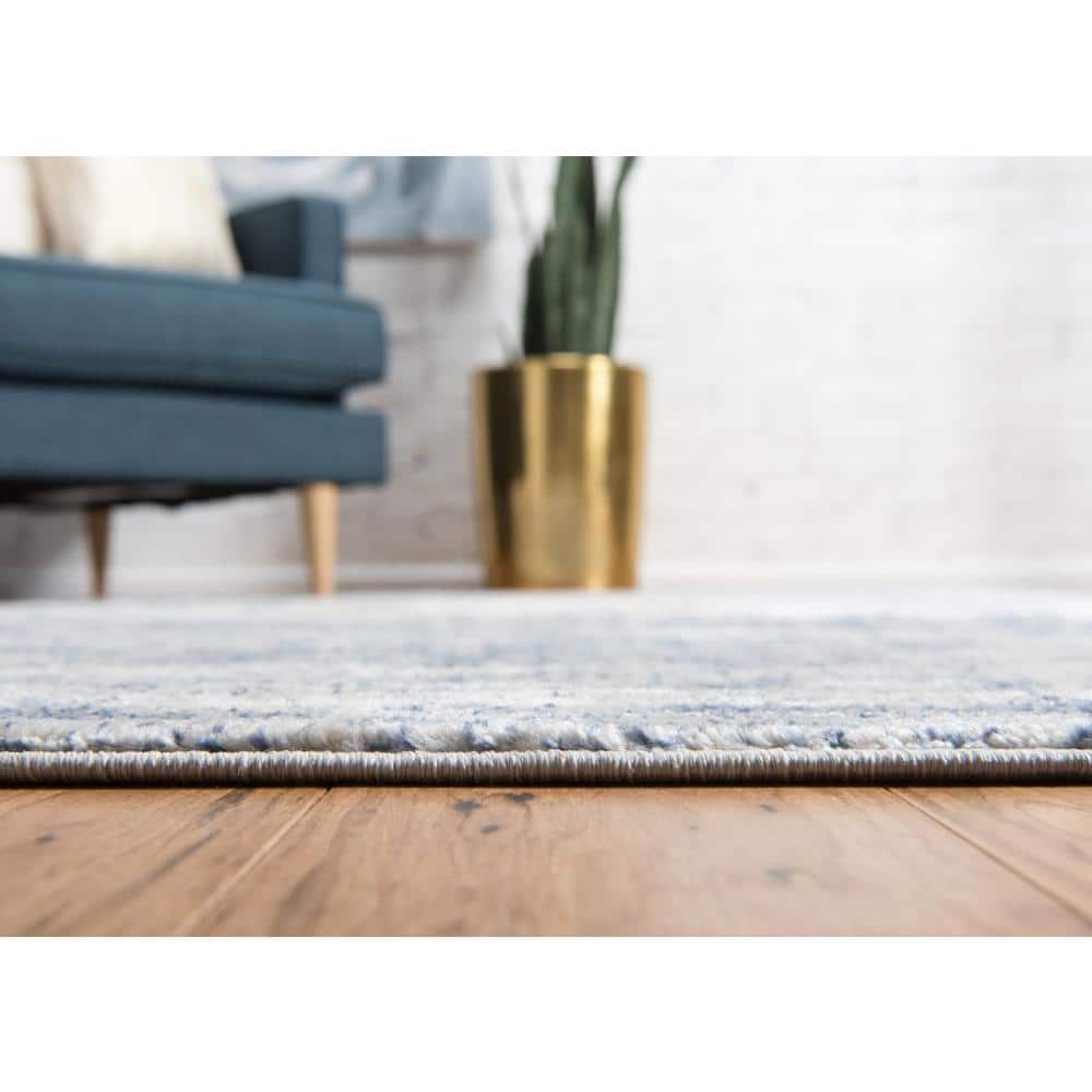 Navy Blue Braided Synthetic 8' x 10' Easy Care Area Rug