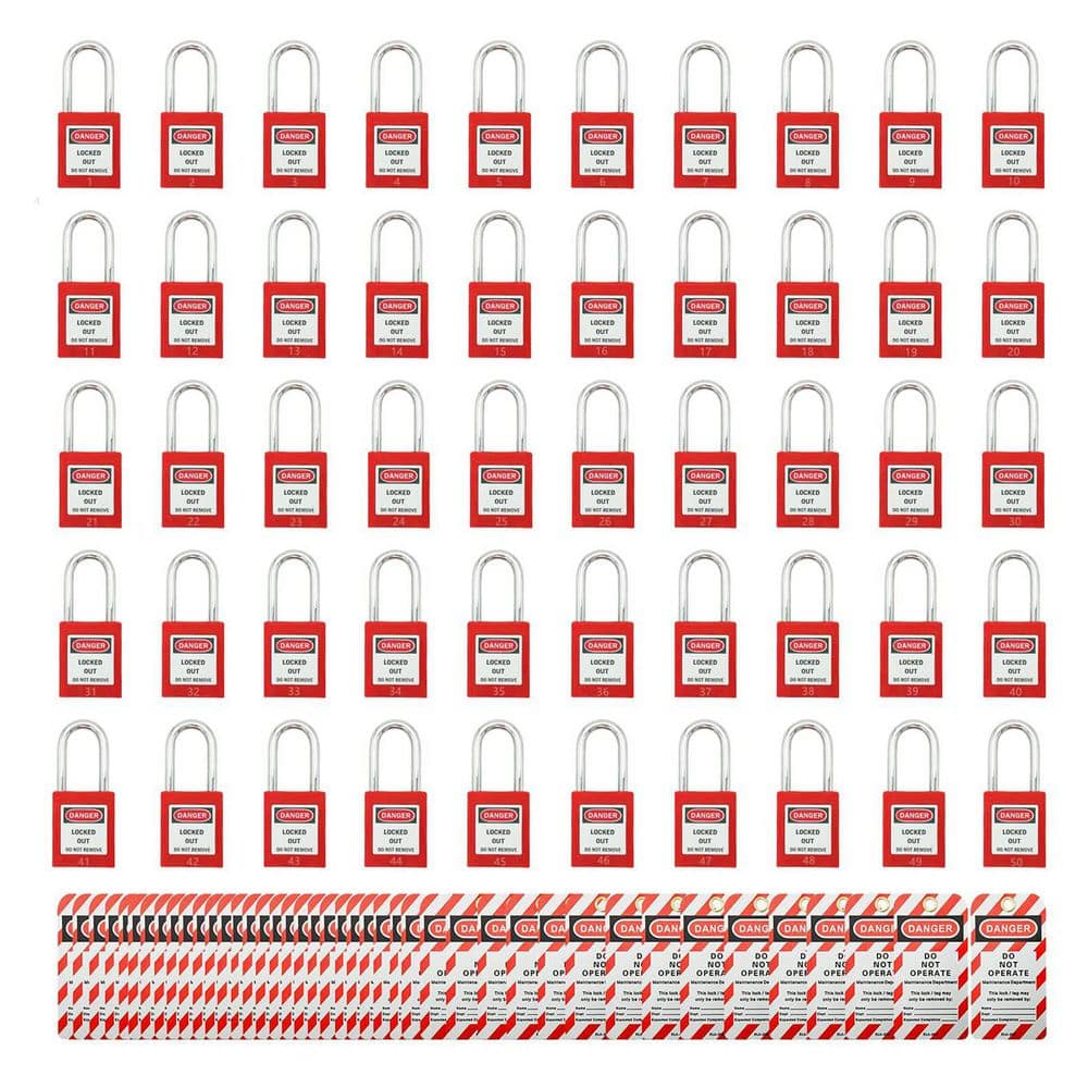 50-Pack Keyed Different Lockout Tagout Locks with Tags-Loto Safe ...