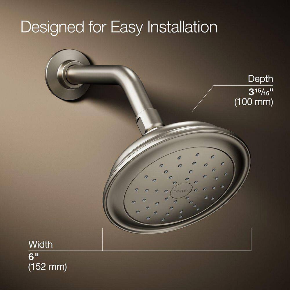 Artifacts Elegance Wall-Mounted Shower Head in Vibrant Brushed Nickel
