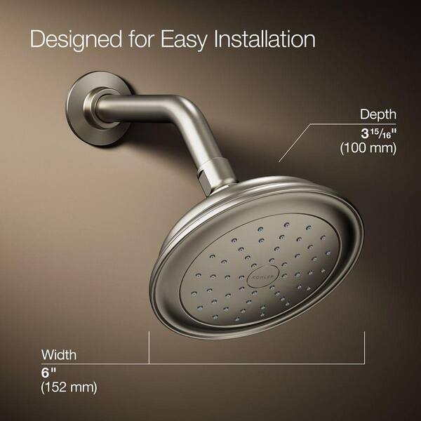 KOHLER Artifacts 1-Spray 6 in. Single Wall Mount Fixed Shower Head