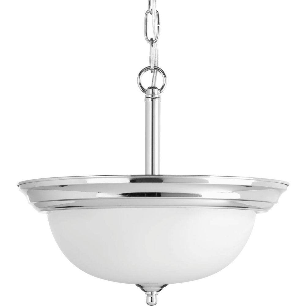 Polished Chrome Glass Dome Semi-Flush Mount Light