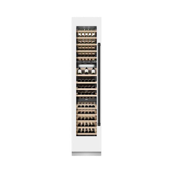 Autograph Edition 18 in. Triple Zone 68-Bottle Left Hinge Column Wine Cooler in White Matte with Matte Black Accents