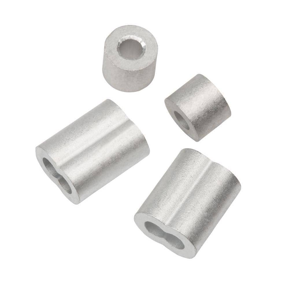 M3 100pcs Silver Wire Rope Round Aluminum Crimping Loop Clip Sleeves Ferrule Clamp 